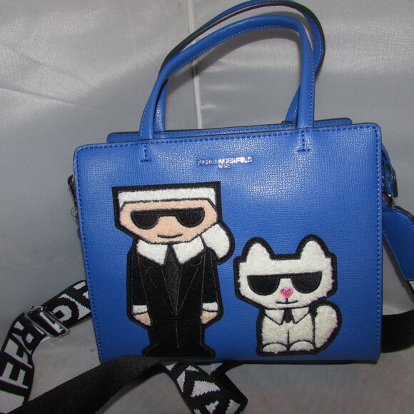 Karl Lagerfeld Blue Tote with Iconic Characters New With Tags - Picture 1 of 7